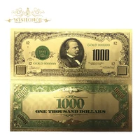 10pcslot 1899 years colour usa gold banknote 1000 dollar banknotes replica money bills gold plated business gift collection