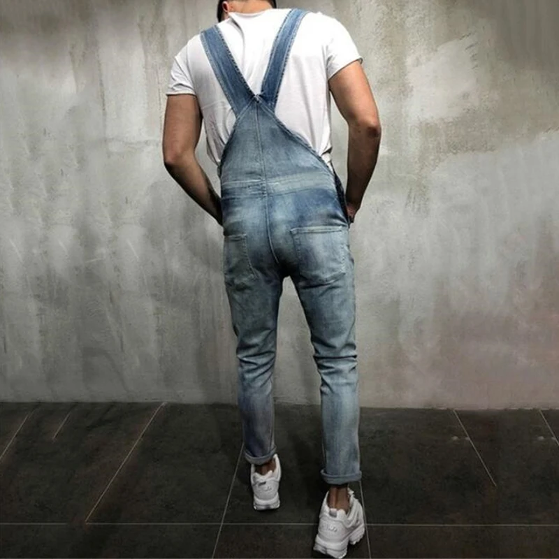 2019 новые модные брендовые мужские повседневные джинсовые брюки Комбинезоны для