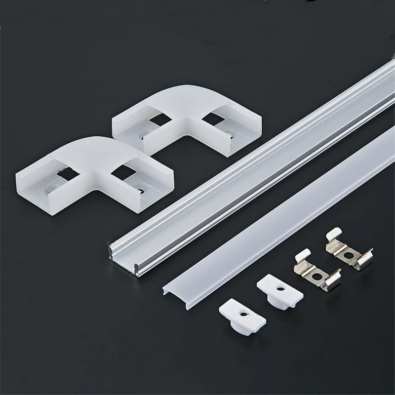 

2-30pcs/lot 0.5m/pcs U Style Aluminum Profile For 5050 5630 Milky/Transparent Cover Channel Indoor Cabinet Long Bar Strip Lights