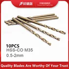 10 шт. 0,5 0,8 0,9 1 1,1 1,2 1,3 1,4 1,5 1,6 2,0 мм HSS-CO M35 кобальтовая сталь с прямым хвостовиком сверла для нержавеющей стали