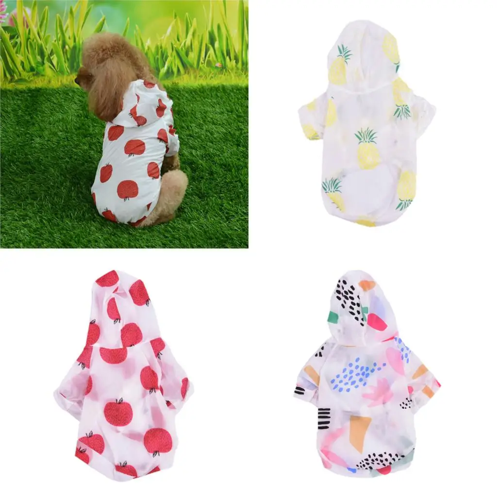 1 шт. одежда для маленьких собак пончо с принтом дождевик Солнцезащитная летняя