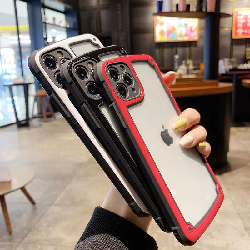 

Color Contrast Transparent Airbag Anti Knock Case for iPhone 11 11 Pro Max X Xs Max Xr 7 8 Plus 6 6s Plus Fashion Soft Shell