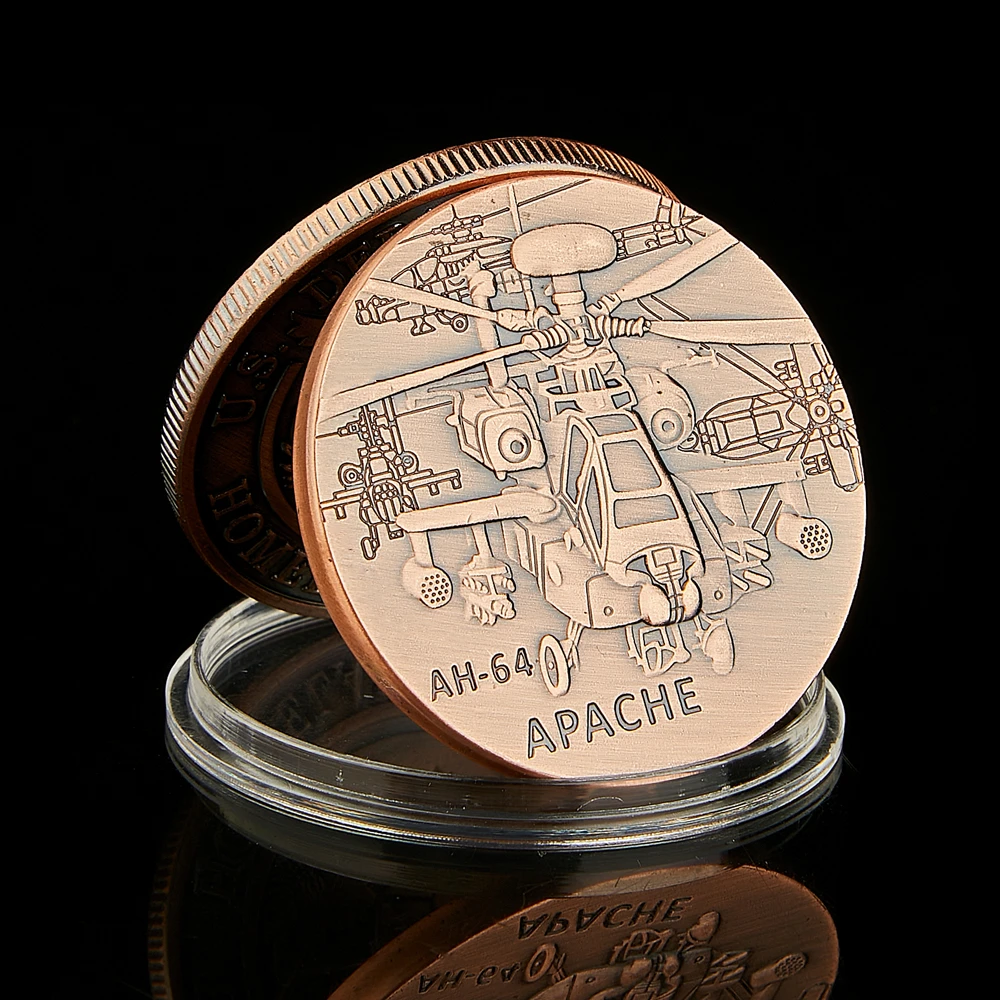 Американская армия латунная монета вызов AH-64 Вертолет Новинка коллекция