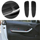 Накладка на подлокотник передней двери автомобиля, 2 шт., кожаная наклейка для интерьера из микрофибры, отделка для BMW 3 серии E46 1998 1999 2000 - 2006