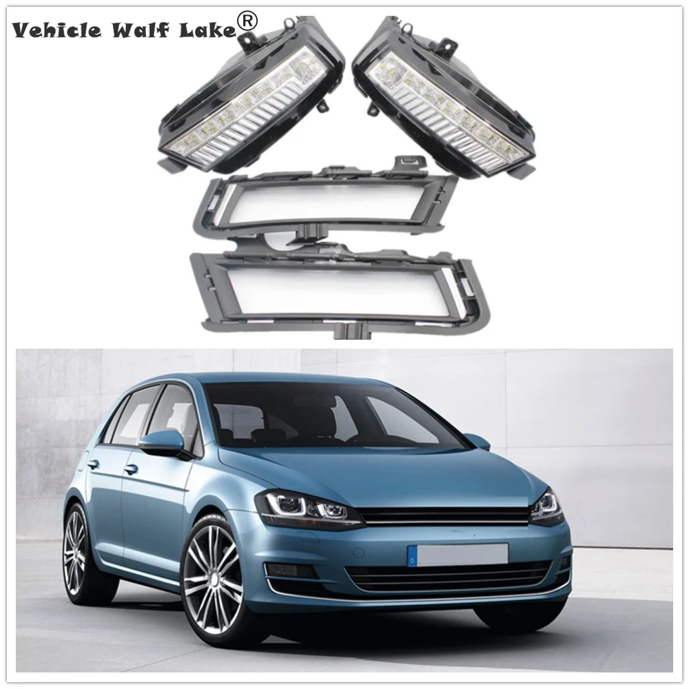 2 шт. светодиодный противотуманная фара для VW Golf 7 A7 MK7 2013 2014 2015 2016 2017 переднего