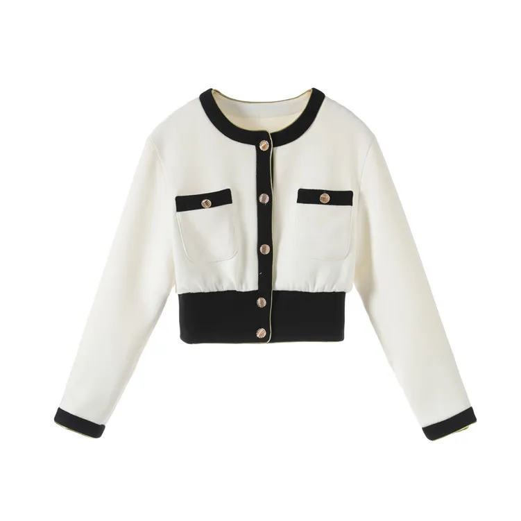 2019 Осенняя укороченная куртка женская уличная подиумная однобортная с длинным