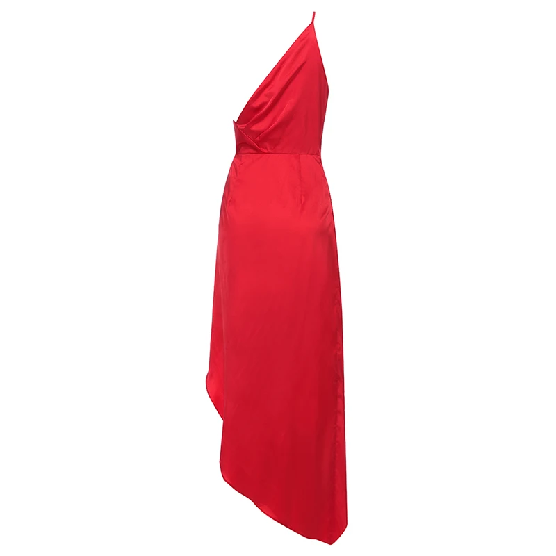 INDRESSME, новинка, Vestidos, женское платье на одно плечо, без рукавов, тонкое, Драпированное, вечерние, сексуальное, асимметричное, с разрезом, облегающее платье
