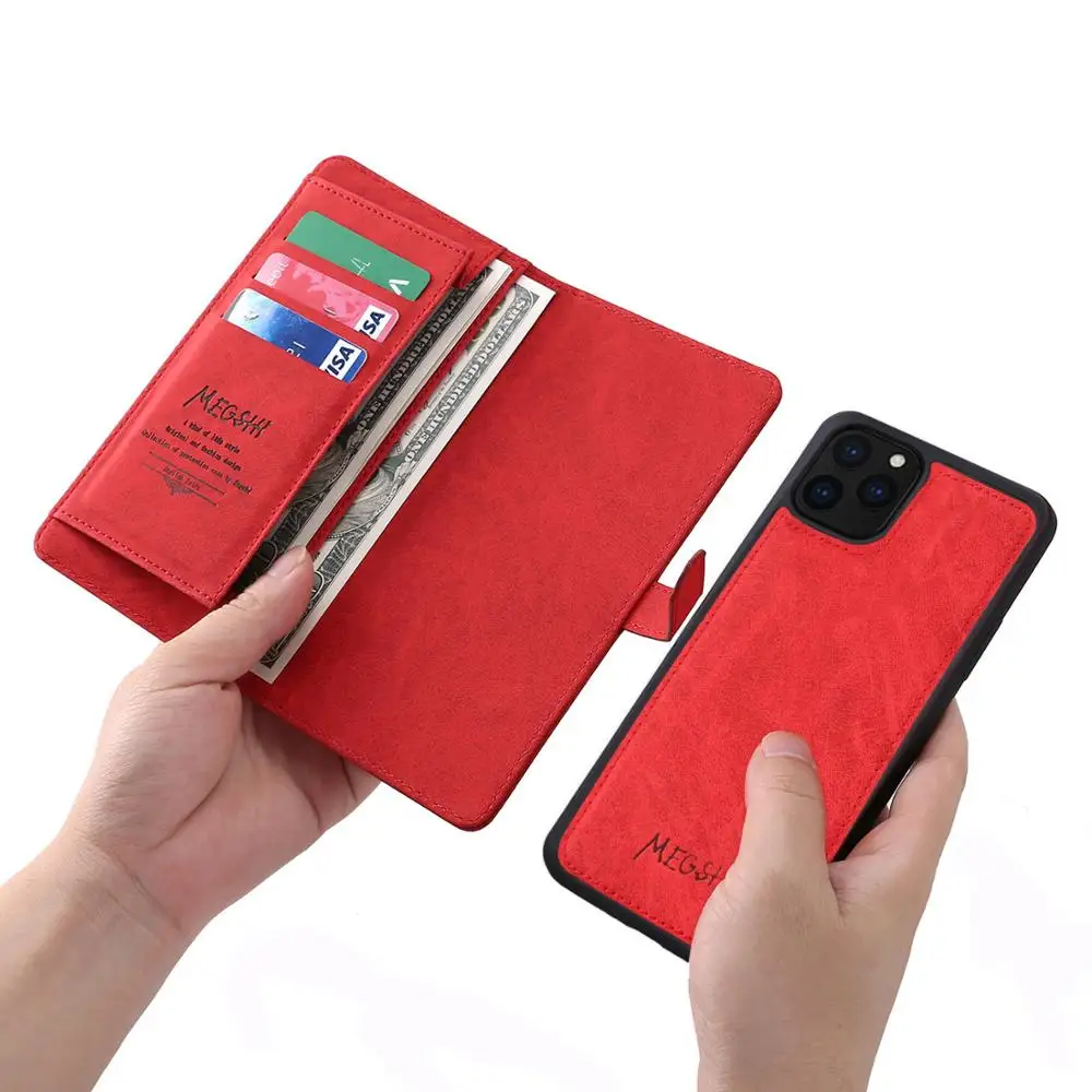 Флип кейс с кармашком для карт мешки кожаные телефона чехол кошелек со съемной