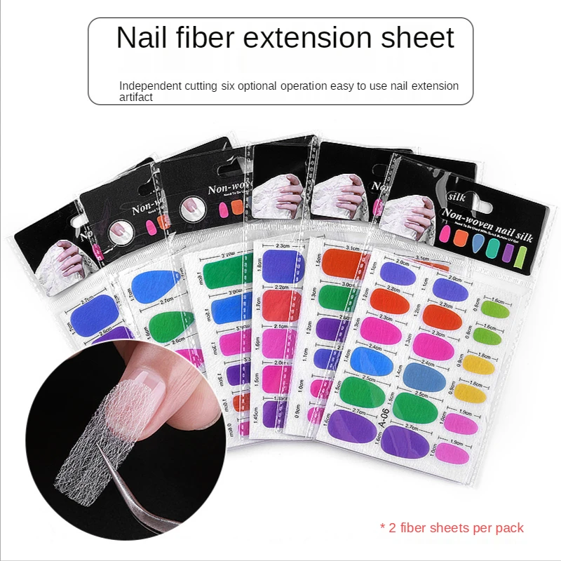 

2 Sheet Fiber Glass Nail Extension for UV Gel Building French Manicure Acrylic Fiberglass Nail Forms Salon Tool Tips Accessory