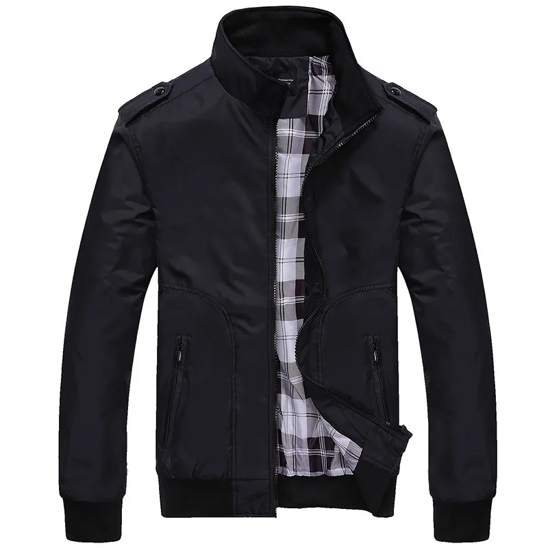 

Fashion Mens Clothing Spring and Autumn Casual Stand Collar Jacket Coats Korean Style Handsome Male Zipper Slim Bomber Jackets