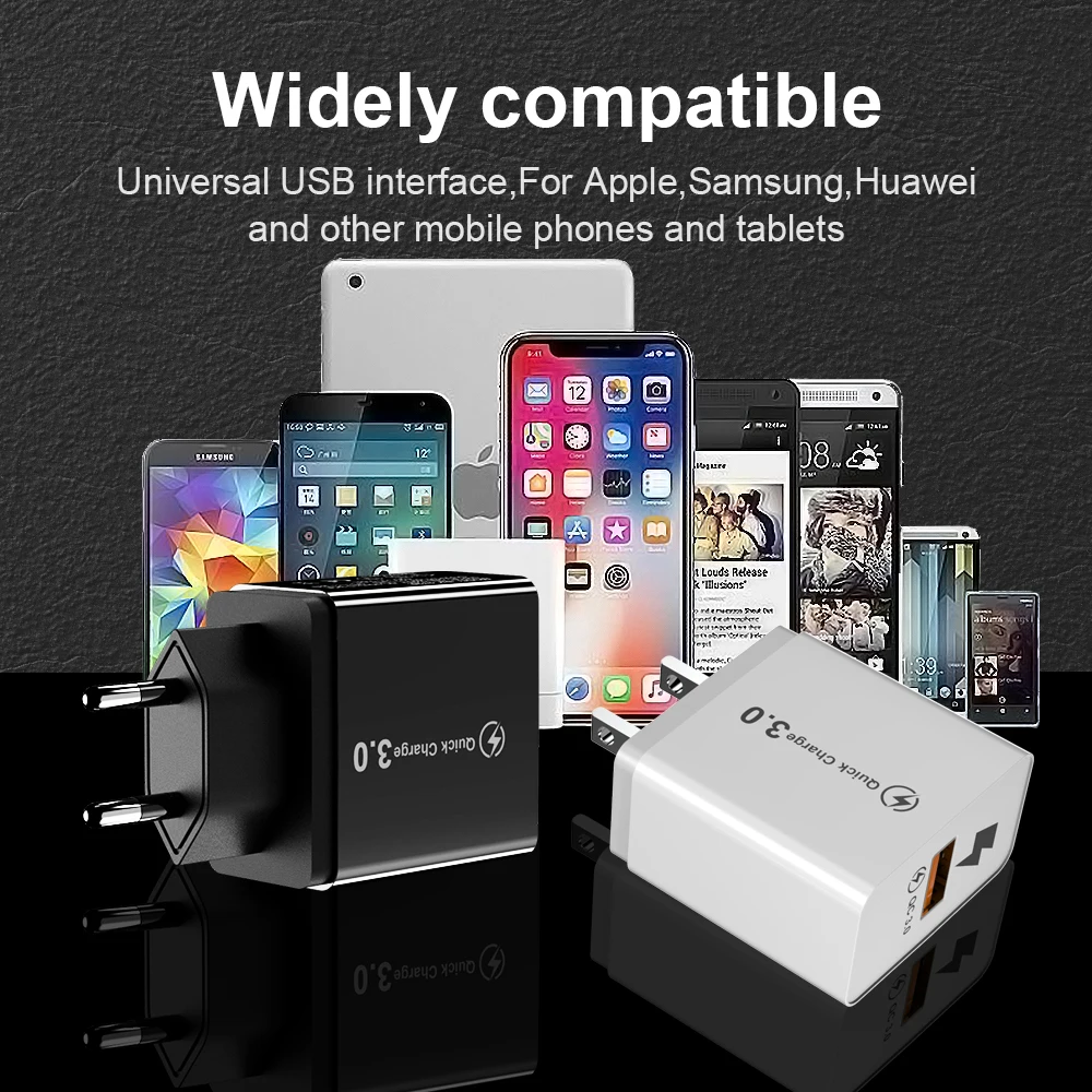 Vanniso 18 Вт Быстрая зарядка 3 0 USB зарядное устройство QC3.0 QC 4 для iPhone X Samsung Xiaomi Mi9 Note