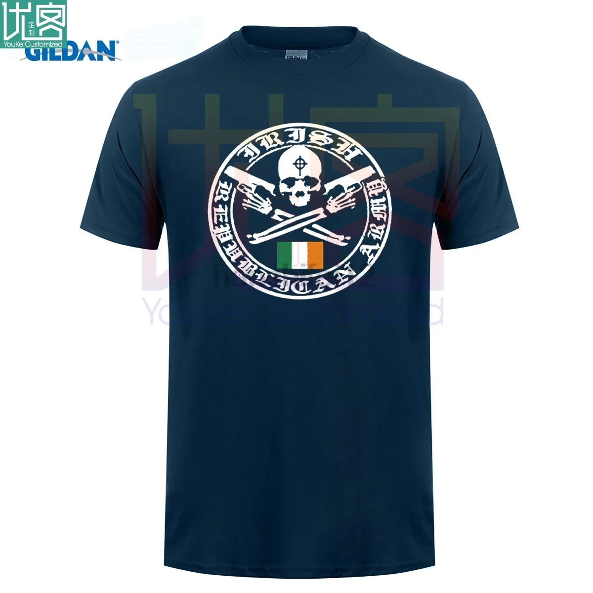 

designer t shirt IRA (Vintage Distressed Design) Printed 2016 Summer Short sleeve O-Neck T-Shirt cotton Tees Shirts