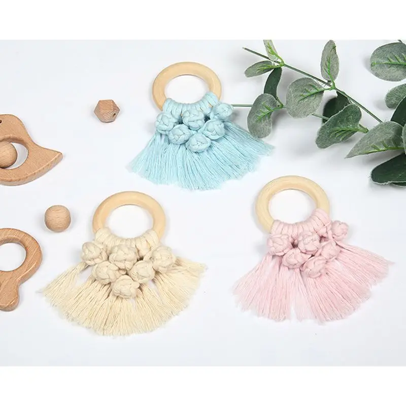 Винтажный детский деревянный Прорезыватель для зубов в форме облака