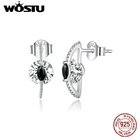 Wostu серьги-гвоздики 100% 925 пробы серебро простой CZ маленькие серьги для Для женщин серебро 925, хорошее ювелирное изделие, подарок DXE1036