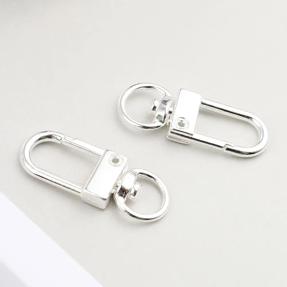 

8Seasons Zinc Based Alloy Keychain & Keyring Silver Color Arched DIY Making Key Decoration Jewelry Gifts 33mm x 12mm, 10 PCs