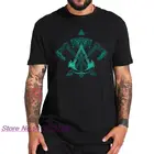 Футболка с надписью Assassin's Creed Valhalla для мужчин, классные рубашки для любителей игр, летние футболки премиум-класса, европейские размеры, 100% хлопок