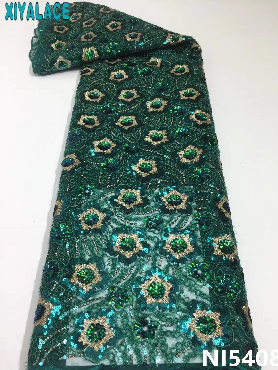 

Кружевная ткань с блестками 2021 нигерийская французская сетка Роскошная вышивка тюль кружево с Последовательностью для праздничного плать...