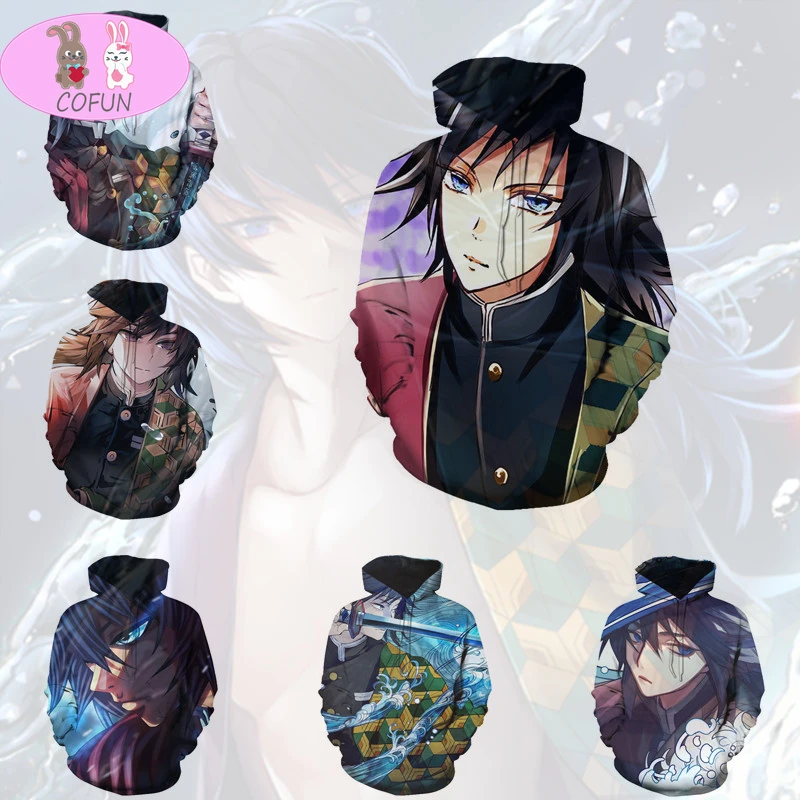 

COFUN Anime Demon Slayer Cosplay Tomioka Giyuu Hoodie Men and women Casual Sports Anime Clothing Sweater New