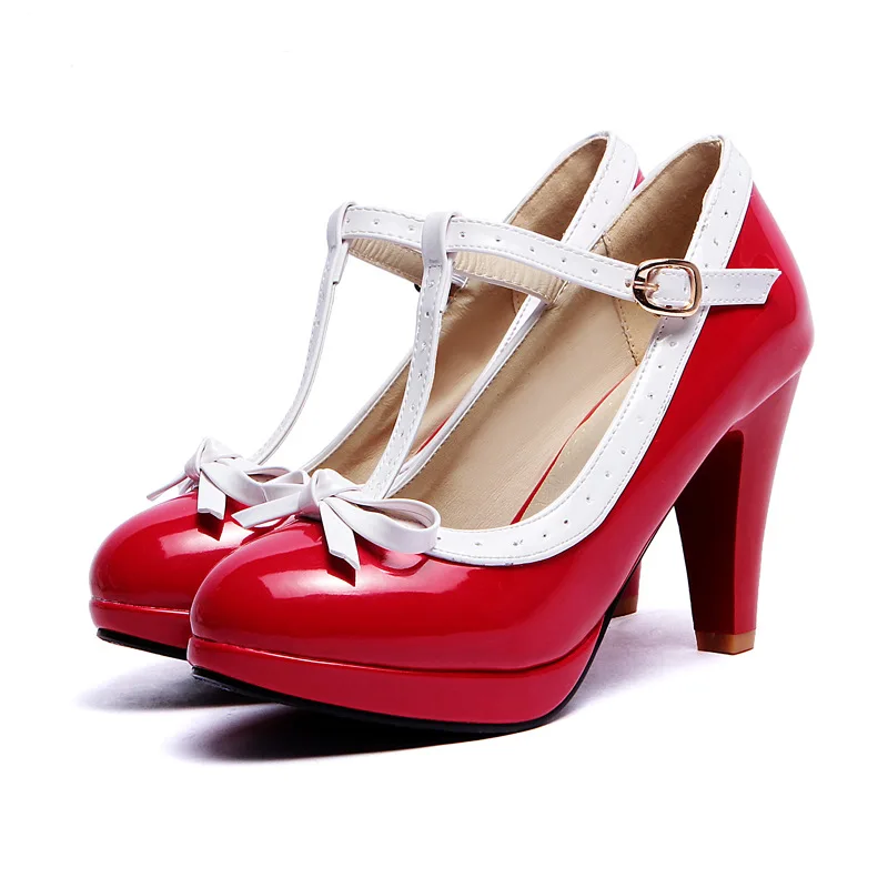 

summer and autumn high-heeled wine cup with round head shallow mouth water table 32-48 women's single shoes