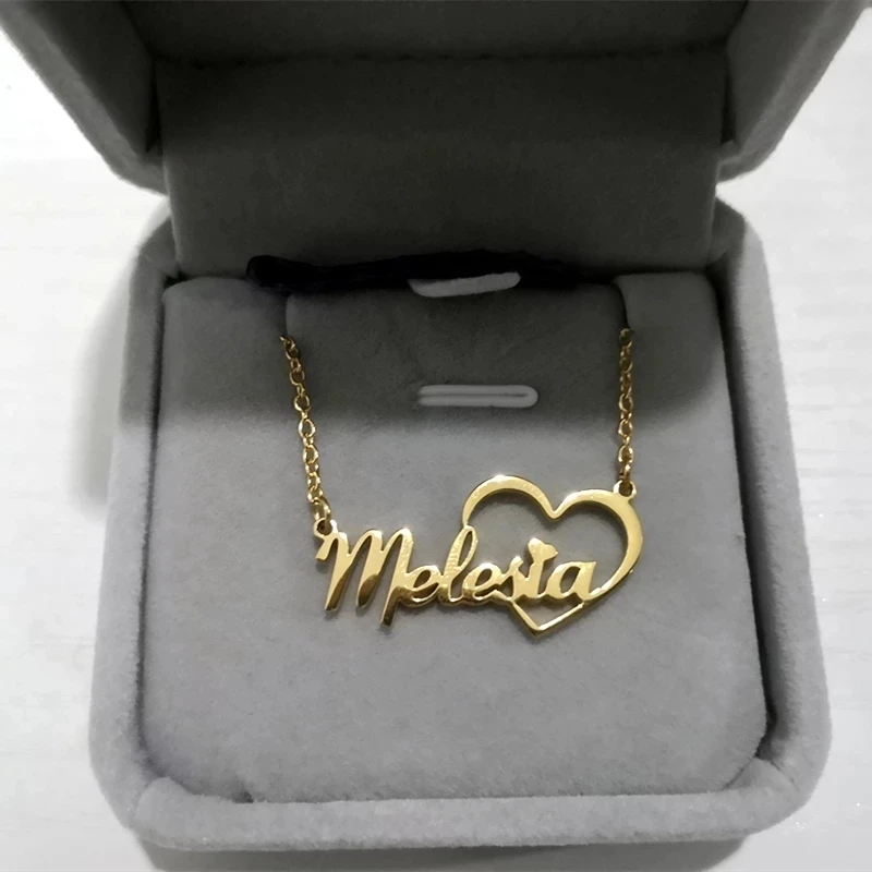 Personalized Love Heart Name Necklace Custom Letter Choker Necklaces For Women Stainless Steel Fashion Jewelry Lover Girls Gifts | Украшения
