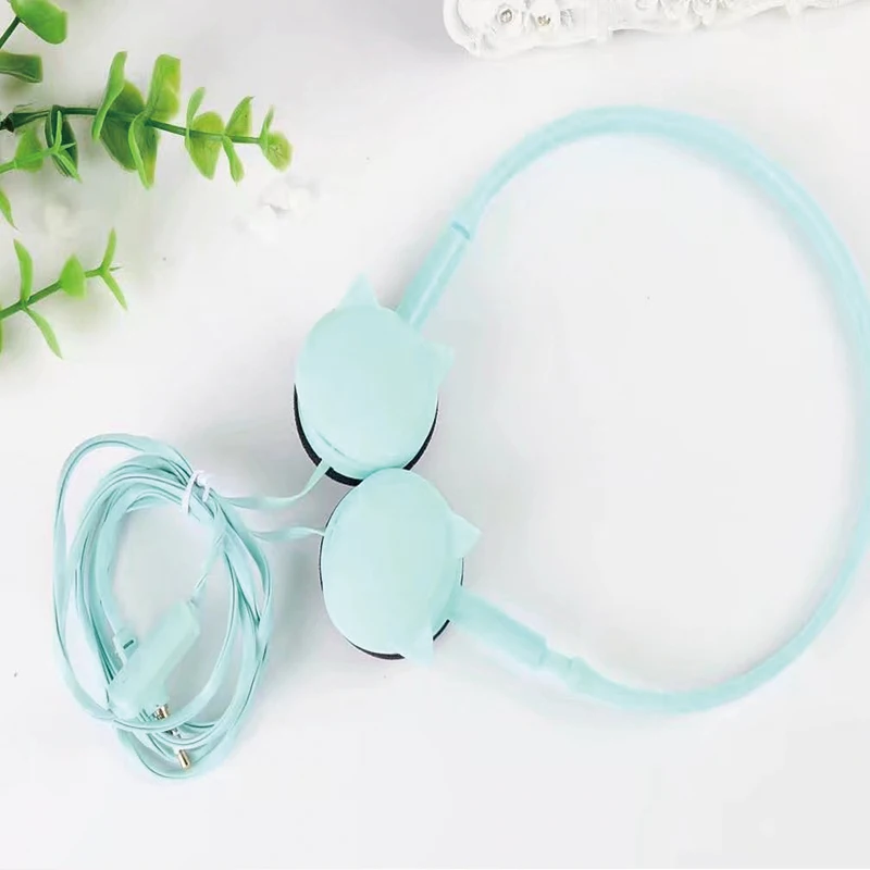 Наушники с милым мультяшным котом проводные наушники 3 5 мм музыкальная гарнитура