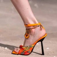women square high heel slide sandals sexy open toe evening party square toe shoe ankle strap summer fashion lady sandals d sp 1