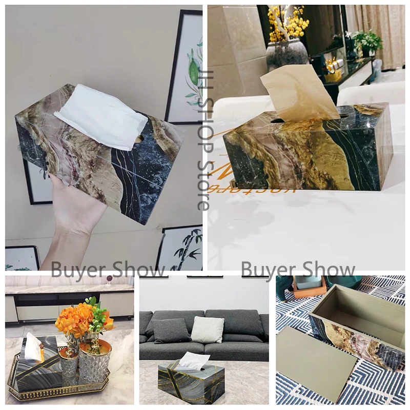 Мраморная коробка для салфеток Скандинавская акриловая одноразовые салфетки