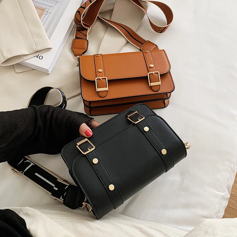 

Wide shoulder strap crossbody bag brand designer women shoulder bag fashion clutch bag messenger handbag leather luxury purse