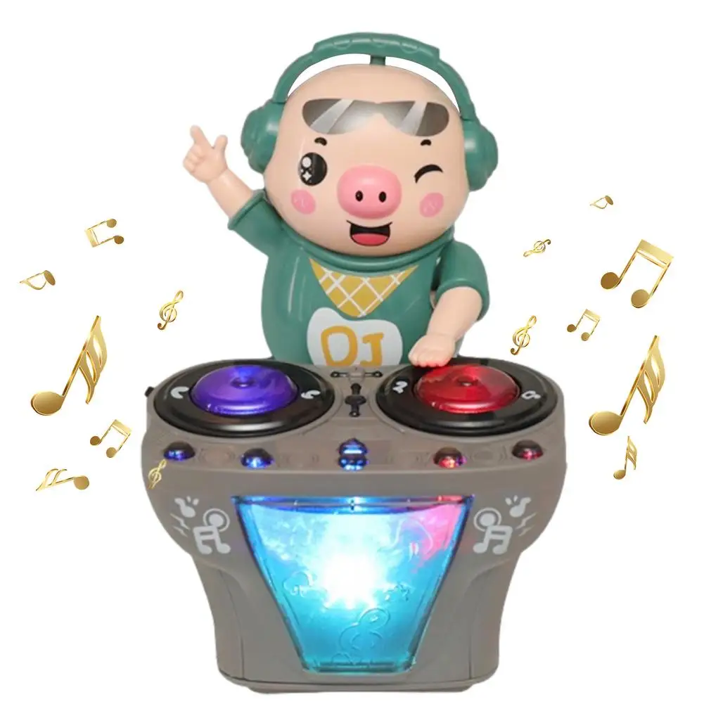 

DJ Electric Music Dancing Pig Toy,Rock Light Music Children's Toys,Electric Doll Light Toys, 3 Sound Effects,Baby Musical Toys