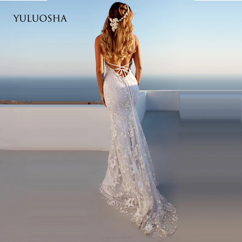 YULUOSHA сексуальные платья с v-образным вырезом на тонких бретельках открытой