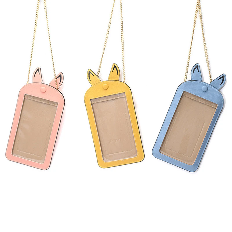 

Mini Luxury Handbag Female Bag Transparent Touch Screen Chain Mobile Phone Bag Cartoon PU Messenger Bag Wallet