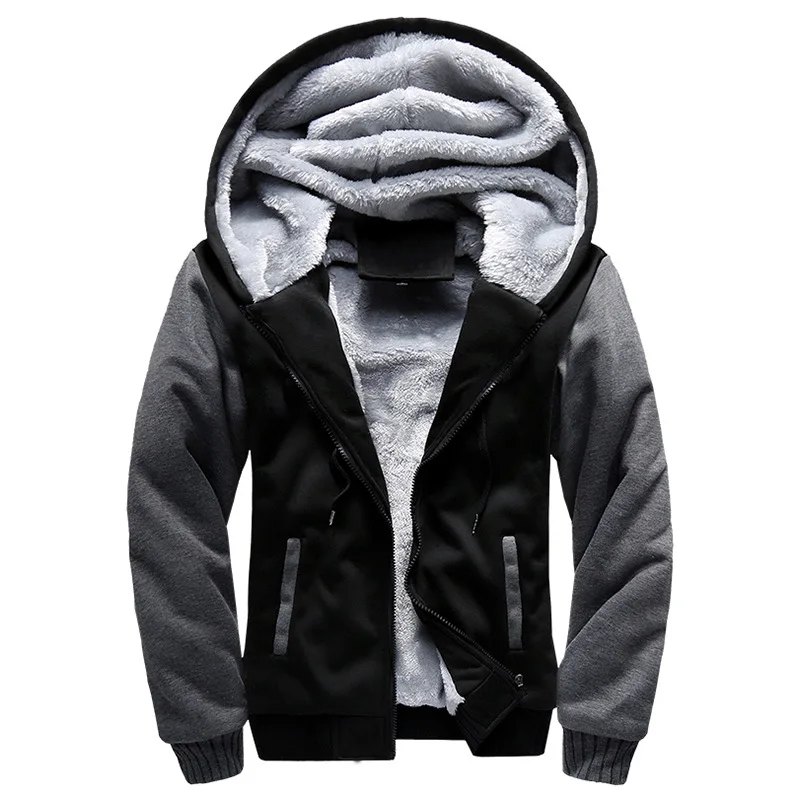 

autumn winter jacket men Plus velvet plus thick warm jacket hooded Casual Windproof winter male jacket