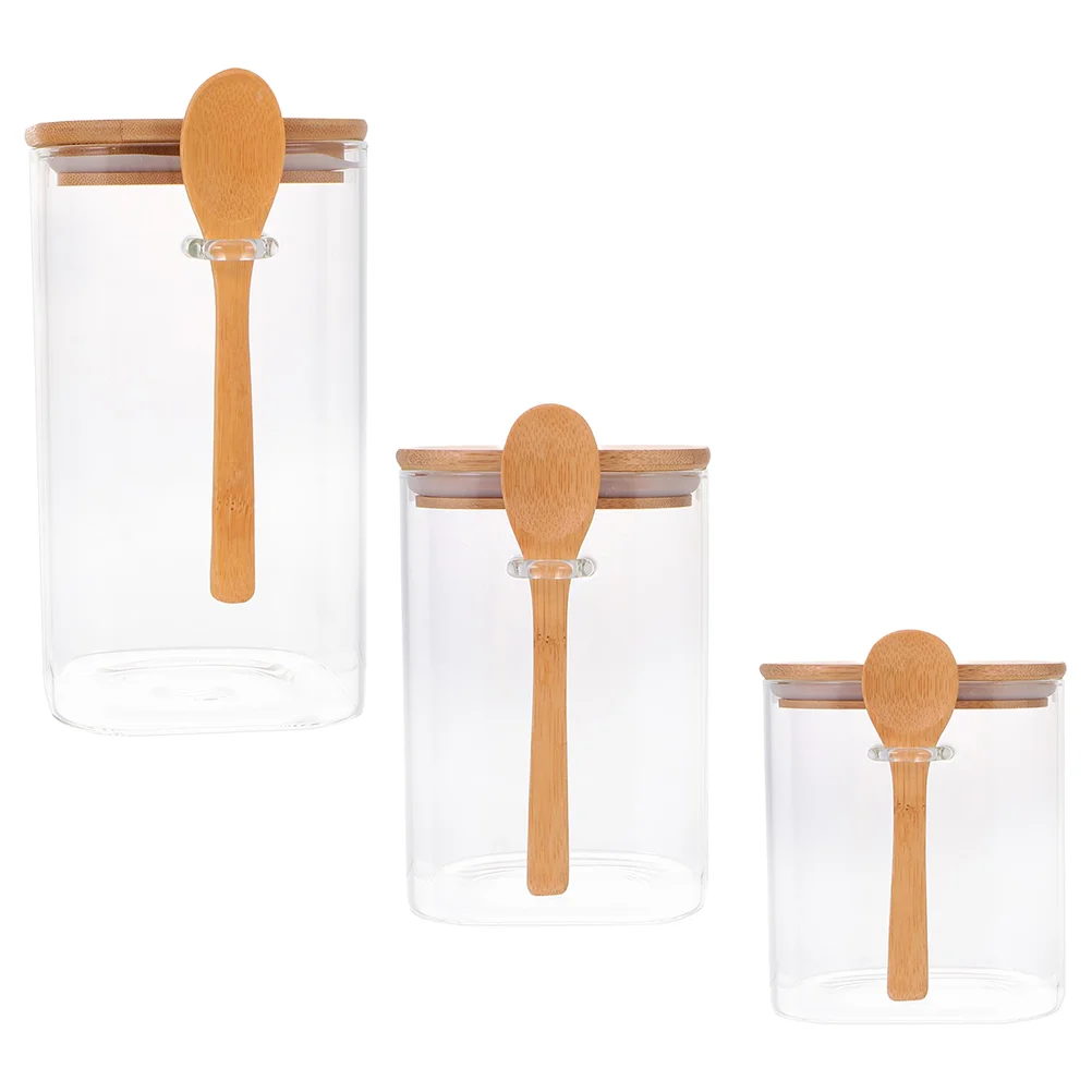 

Стеклянная банка, прозрачная герметичная банка для хранения продуктов, 3 шт.