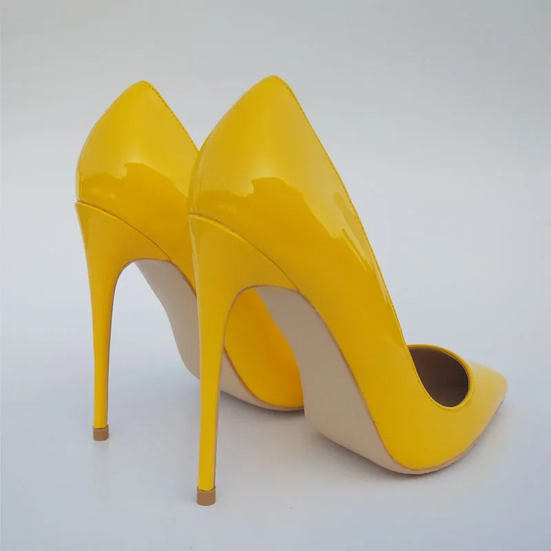 Keshangjia women's fashion high heels yellow sexy pointed single shoes bridal wedding party | Обувь