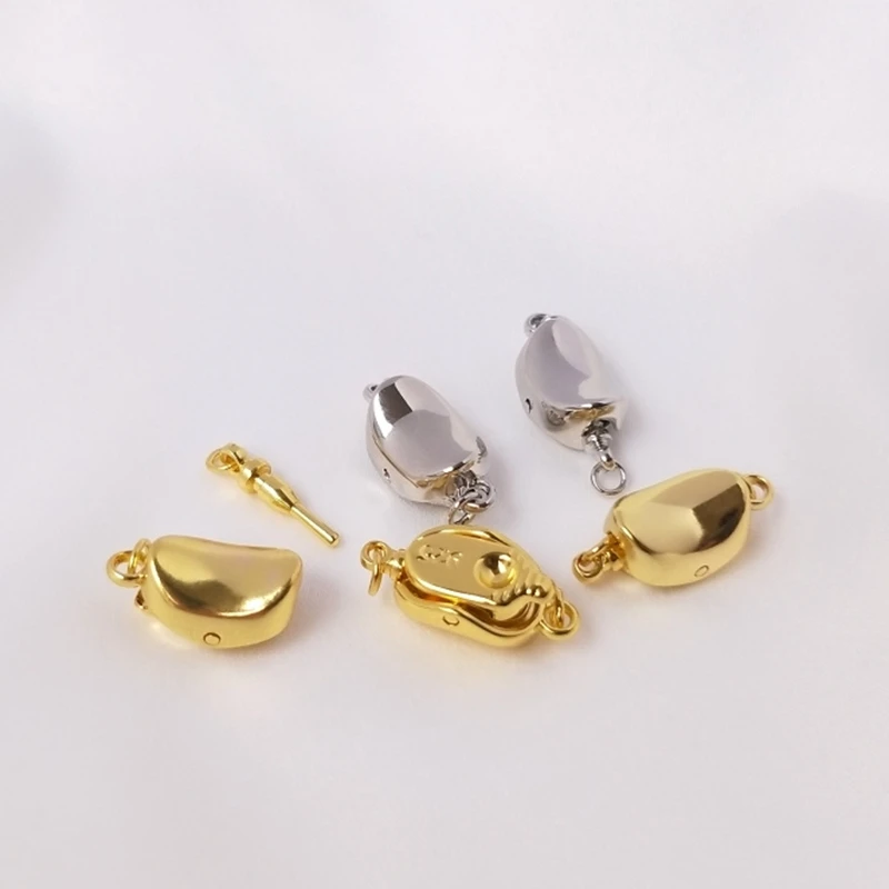 

2pcs Genuine Real Pure Solid 925 Sterling Silver Bean Buckle Clasps Claw Pearl Necklace Bracelet Buckles Jewelry Making