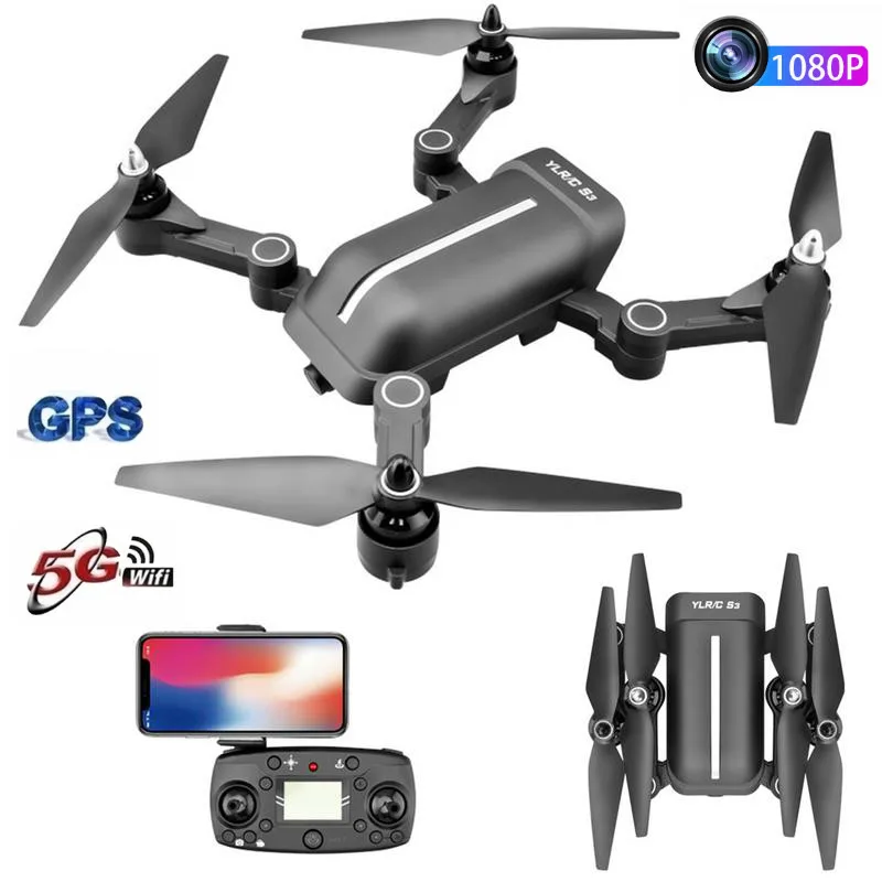 GPS Дрон с HD камерой складной Квадрокоптер функцией слежения за точкой Wi Fi FPV