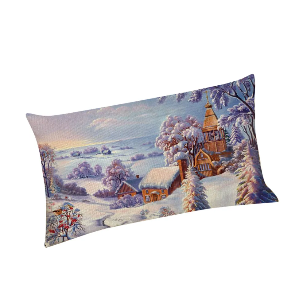 Merry Christmas льняные наволочки для дивана прямоугольная наволочка для подушки украшение дома прямоугольные чехлы на дивана и стула чехлы на подушки для дома# R10 - Цвет: D