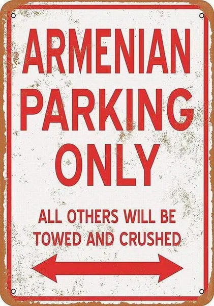 

ARMENIAN Parking ONLY Retro tin sign nostalgic ornament metal poster garage art deco bar cafe shop