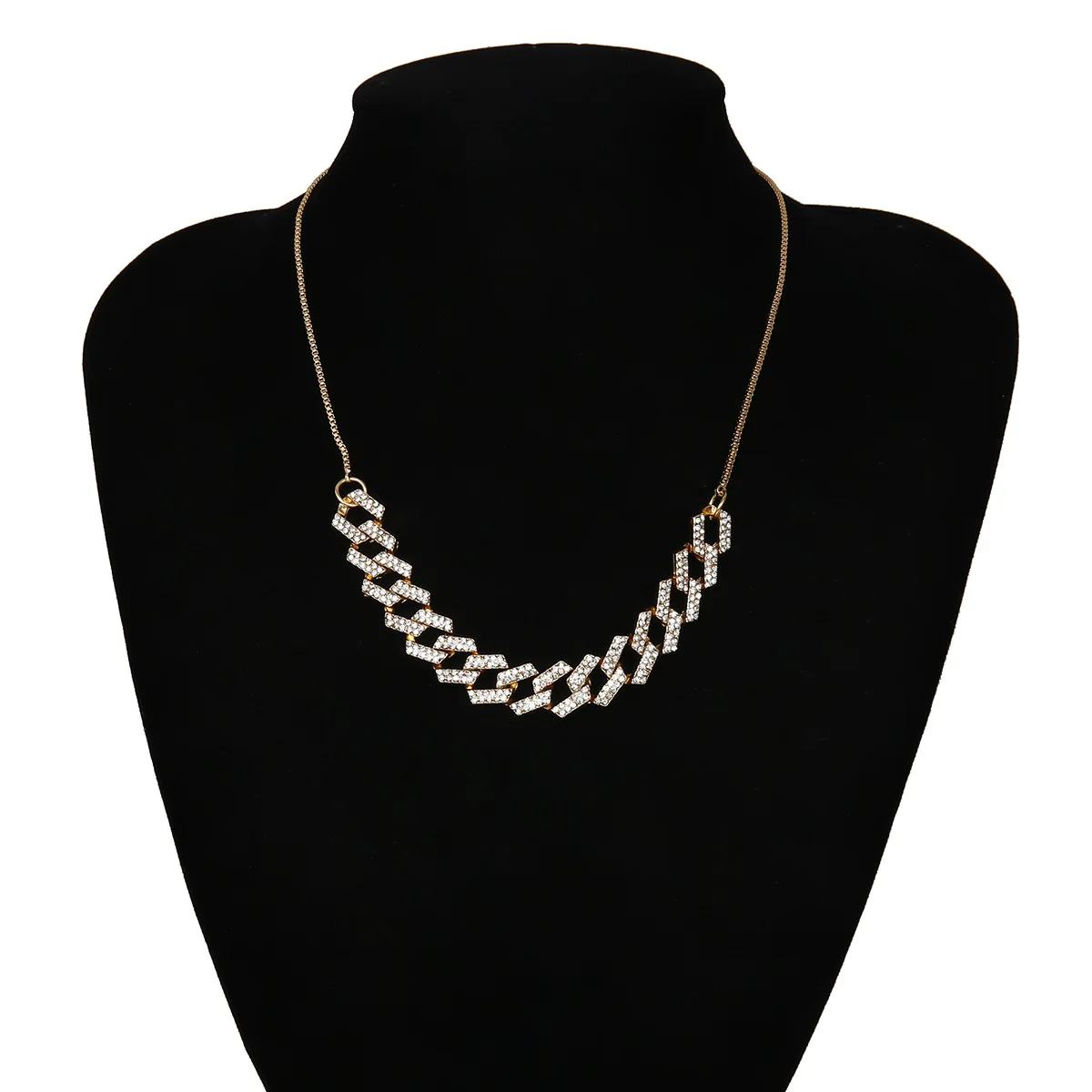 Роскошные сверкающие стразы льдом цепи ожерелье для женщин в стиле хип хоп Цвет