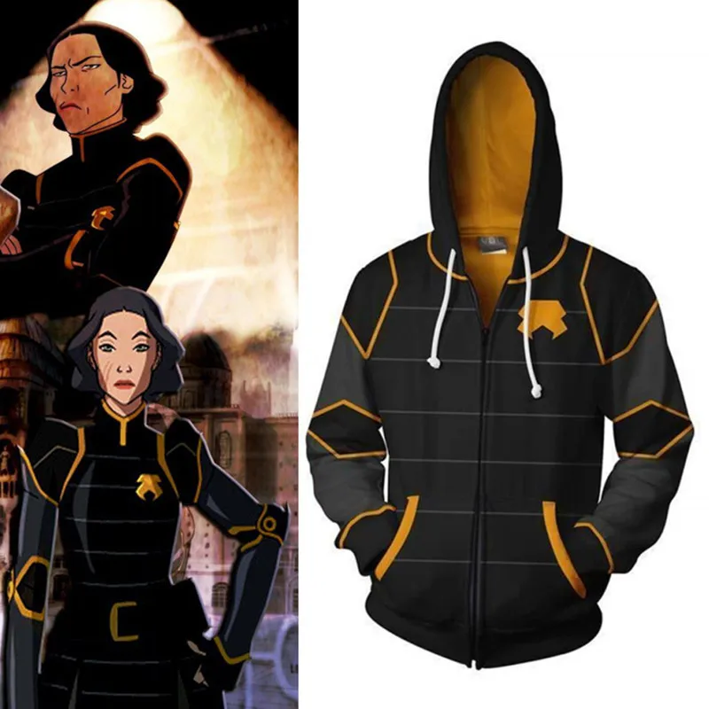 Аниме Аватар The Legend of Korra Lin Beifong куртка костюм для косплея толстовка с 3D принтом
