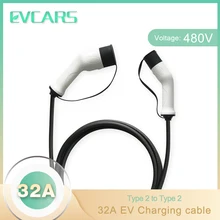 EV Charging Cable cord 32A 22KW Three Phase Electric Vehicle Cord for Car Charger Station Type 2 Female to Male Plug IEC 62196