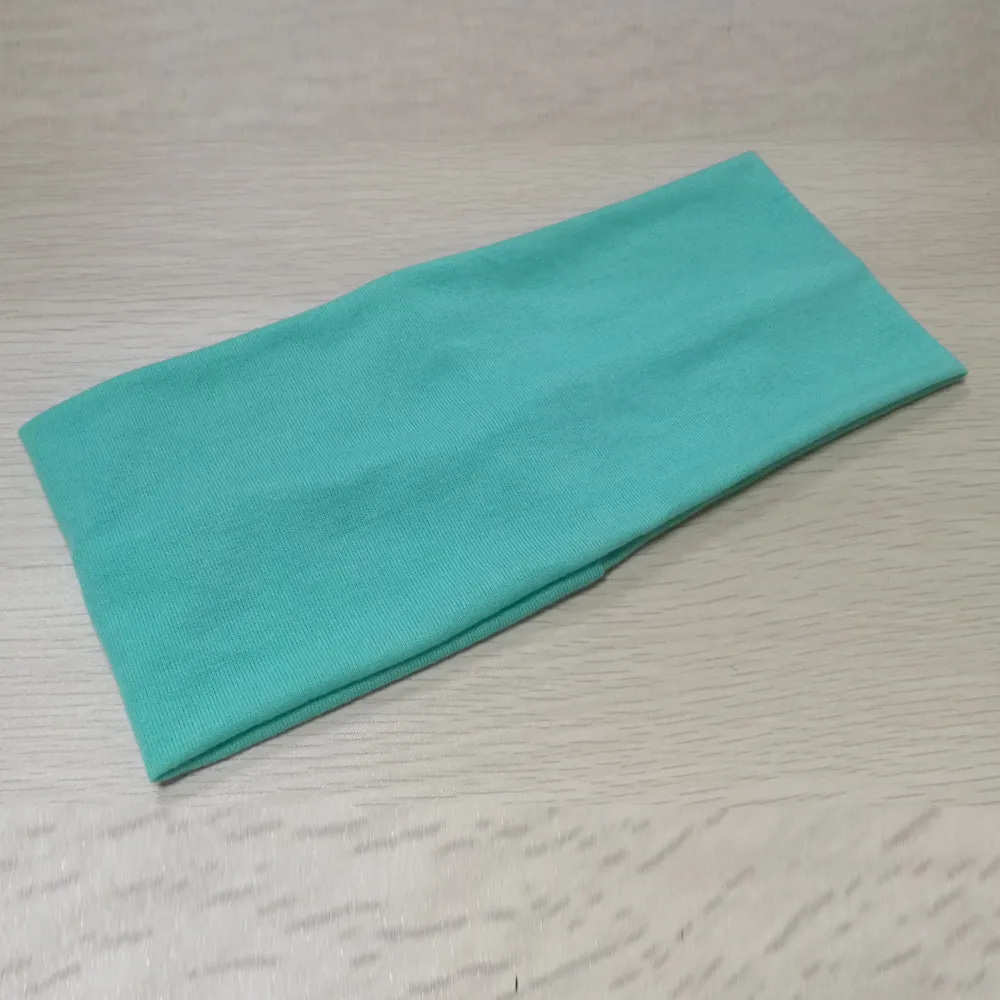 Аксессуары для йоги тренировочный зажим Милая повязка на голову Женский спортивный Напульсник для йоги Тренажерный Зал Стрейч резинки для волос сплошной широкий# T43 - Цвет: Зеленый