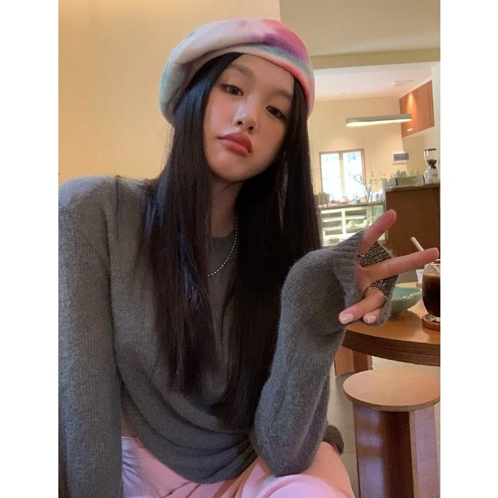 Дизайнерский Повседневный модный костюм женский осенний вязаный свитер с