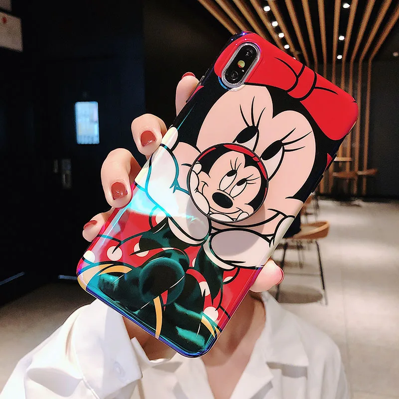 Милый мягкий чехол для телефона с Микки и Минни для iphone Xr Xs Max X 6 6S 7 8 Plus, чехол для мобильного телефона - Цвет: C