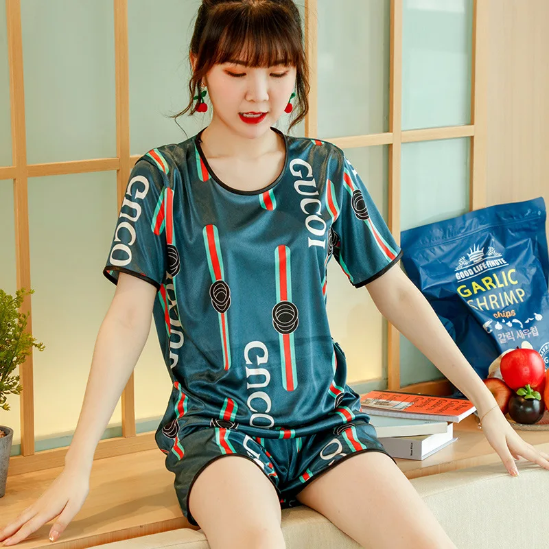 

2021 Women Shorts Sexy Pajamas High Quality crew neck Pajamas Fashion Home Wear Brand Sling Nightdress Classic Summer Pajamas