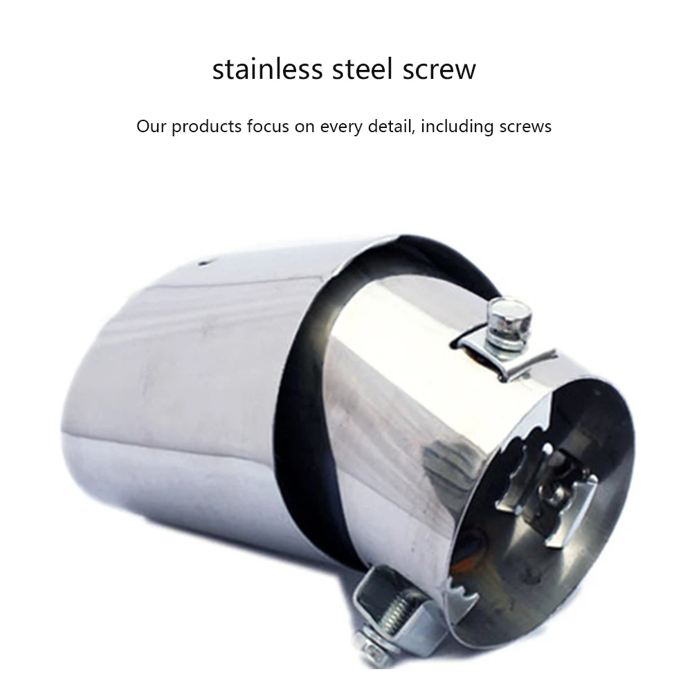 Круглый автомобильный глушитель из серебристого согнутого наконечника трубы