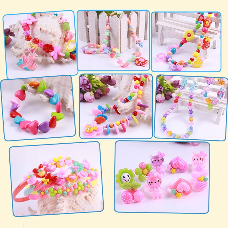 

Girls DIY Hairpin Hair Band Rope Bracelet Accessories Crafts Kit Handmade Acrylic Beads for girl