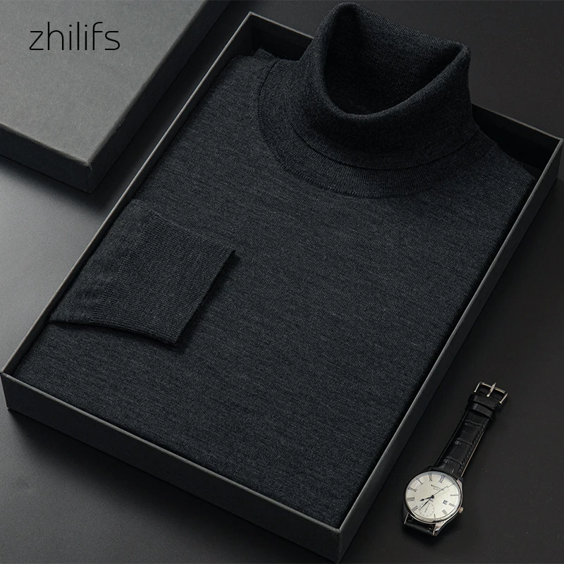 Мужская Водолазка Осень-зима мужской теплый воротник 100 мериносовая шерсть