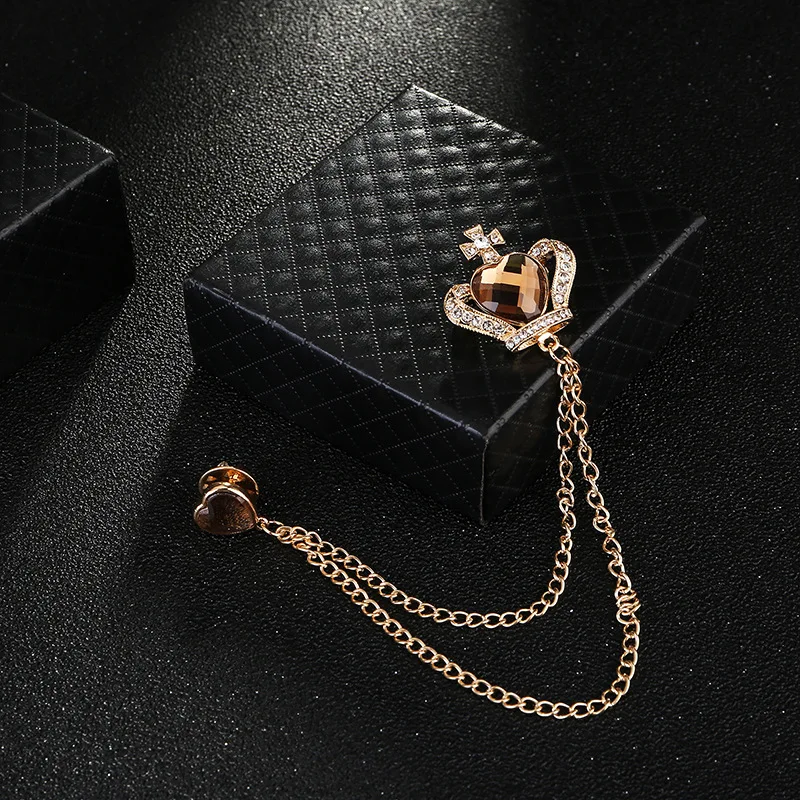 Новинка в винтажном стиле Корейская крыло значок Корона Мужская металлическая