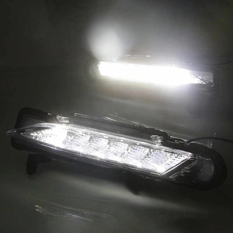 

DHBH-2PCS for Toyota Yaris 2017-2019 Car LED DRL Daytime Running Lights with Turning Signal Fog Lamp Auto Lights